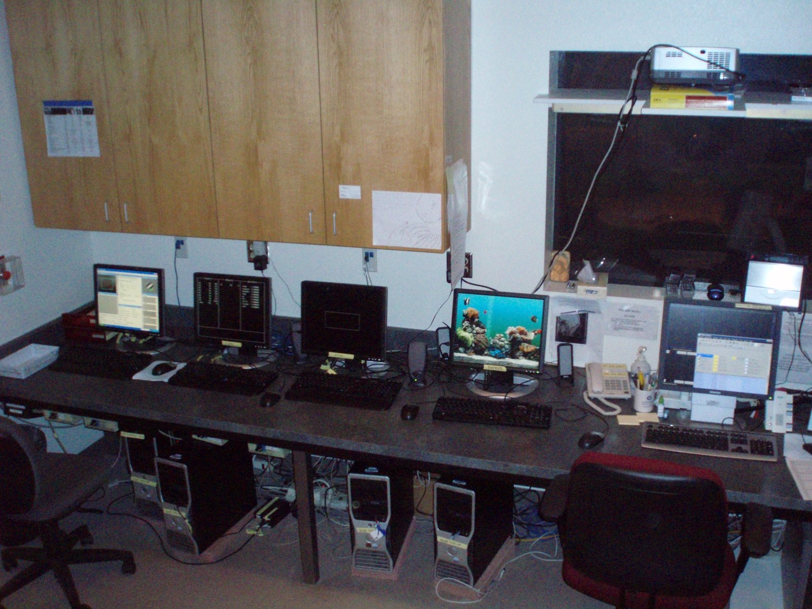 Scanner control room with operator consoles